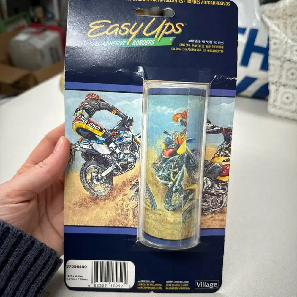 Vintage Motor Cross Easy Ups Wallpaper Border Set Of Two Room Decor Man Cave